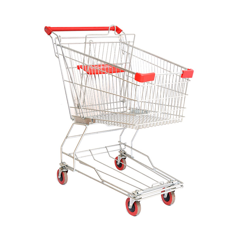 Troli Beli Belah Roda Merah Biasa Pvc